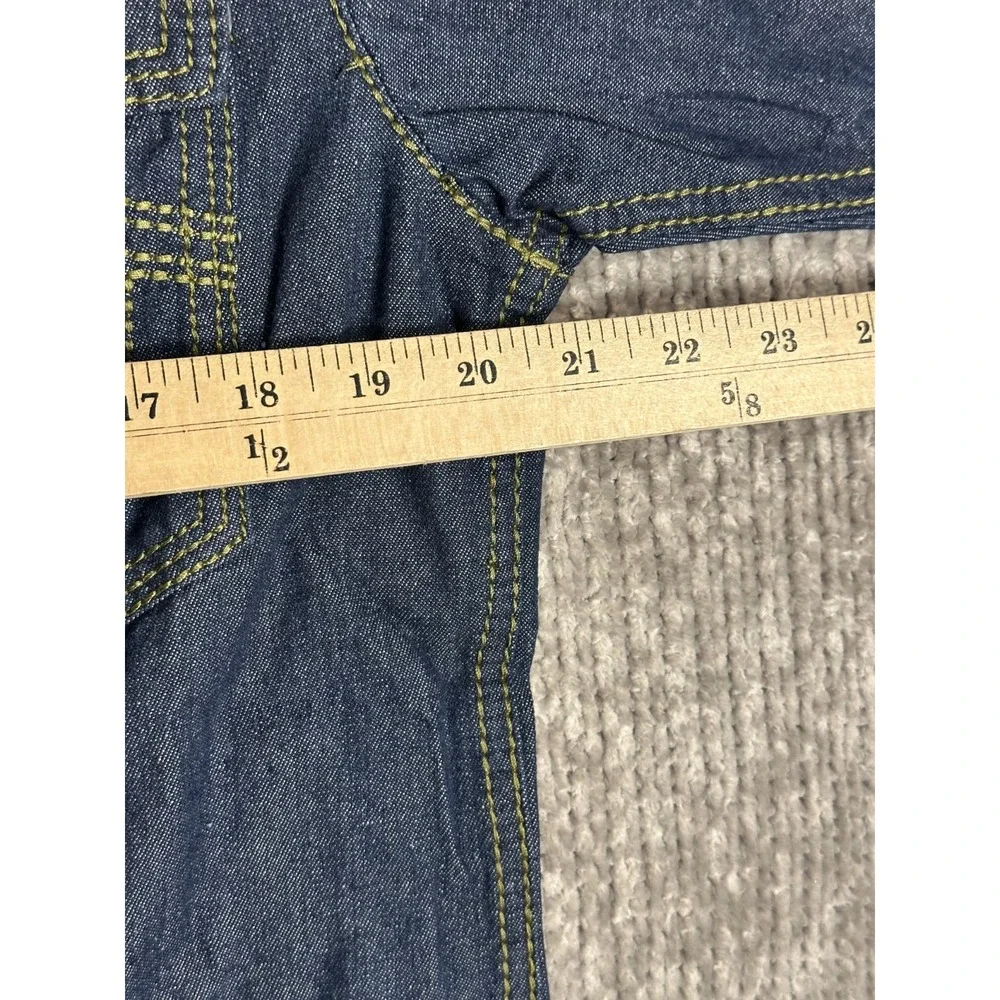 True Religion Shirt Mens M Blue Western Denim Pearl Snap 3 Needle .Made in USA